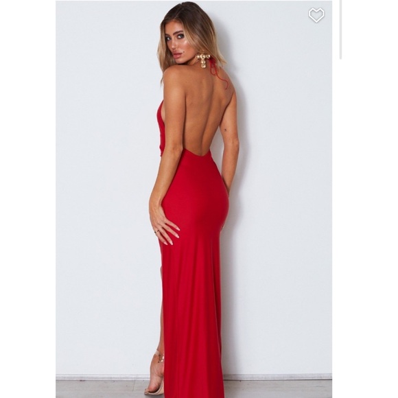 slinky backless dress
